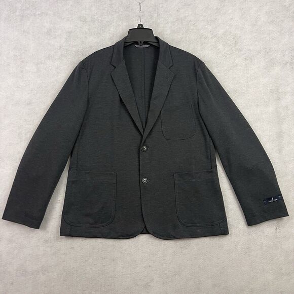 Nautica Mens Blazer Jacket Mens Large Gray 2 Button Cotton Blend Sport Coat NEW - Picture 9 of 12